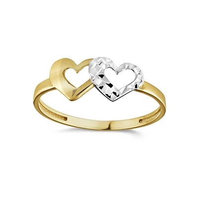 Bague en forme de coeur 10k. Color: 2 tons | Doucet Latendresse