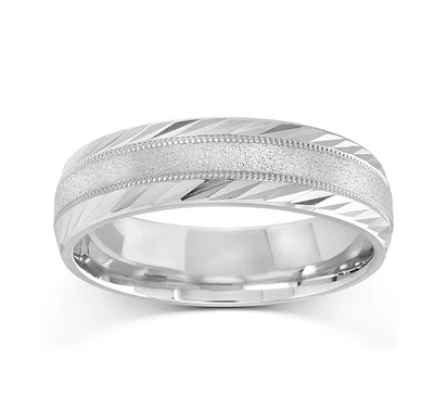 Band for men - 10K white Gold*. Color: white | Doucet Latendresse