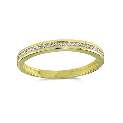 Women ring with cubic zirconia - in 10K yellow gold. Color: yellow | Doucet Latendresse