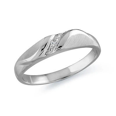Band for man - 10K white Gold & Diamond. Color: white | Doucet Latendresse