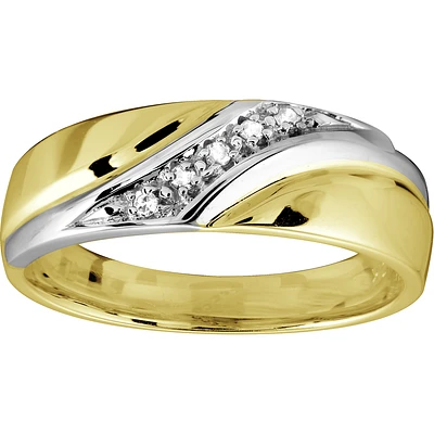 Band for man - 10K 2-tone Gold & Diamonds. Color: 2 tone | Doucet Latendresse
