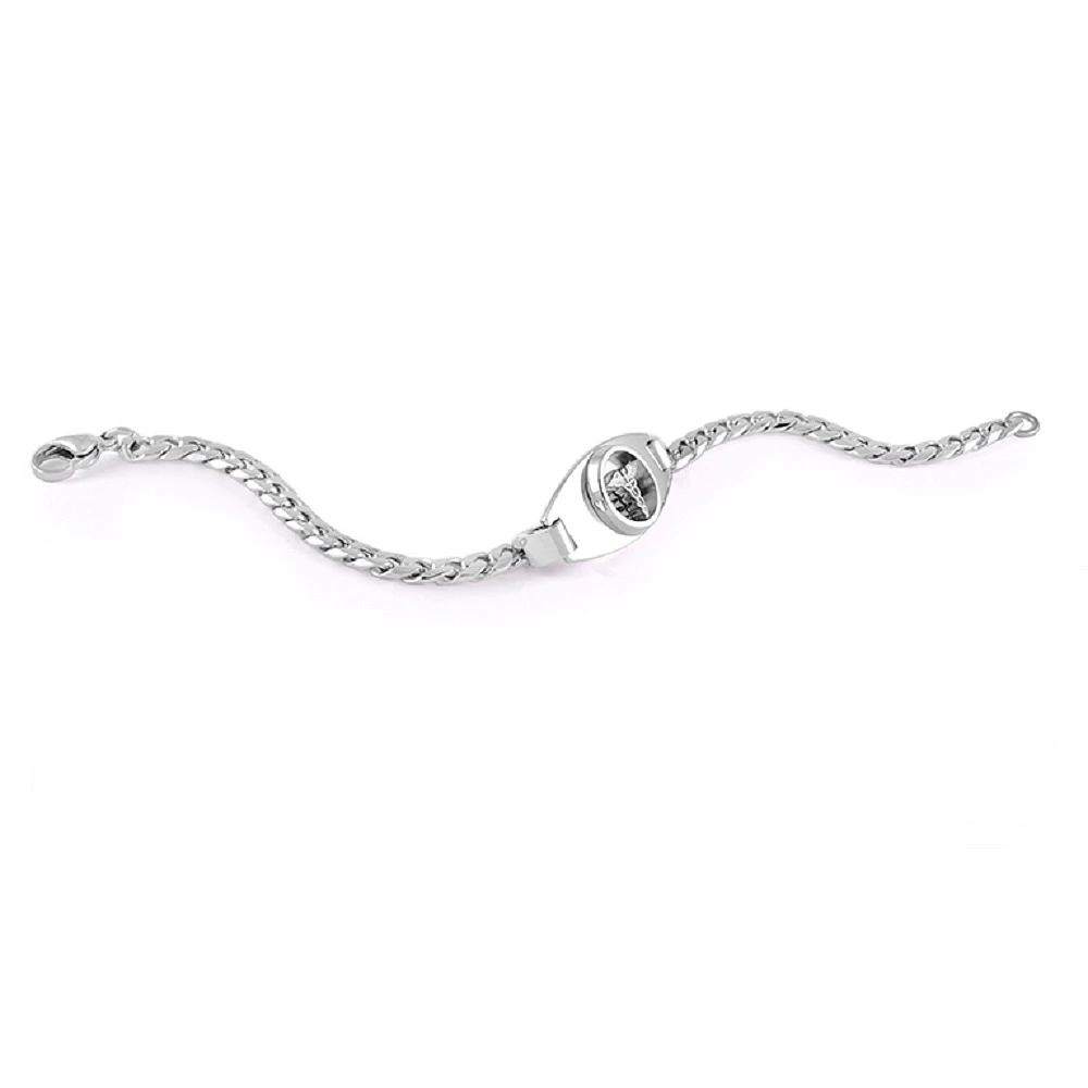 Bracelet médical 7.25'' - Acier inoxydable gravé. Color: blanc | Doucet Latendresse