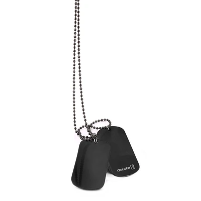 Necklace Tags - Black stainless steel. Color: black | Doucet Latendresse