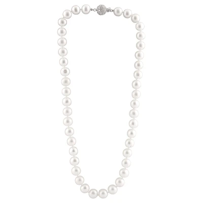 18''  Fresh water pearl necklace   - Sterling silver & cubic zirconia. Color: white | Doucet Latendresse