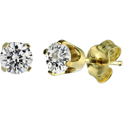 Earrings - 14K yellow Gold & Cubic zirconia of 15pts.. Color: yellow | Doucet Latendresse