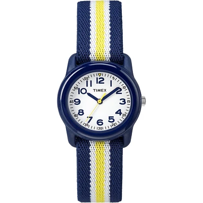Montre Timex à quartz pour enfants - Cadran blanc avec gros chiffres, verre minéral  et bracelet en tissu | Doucet Latendresse
