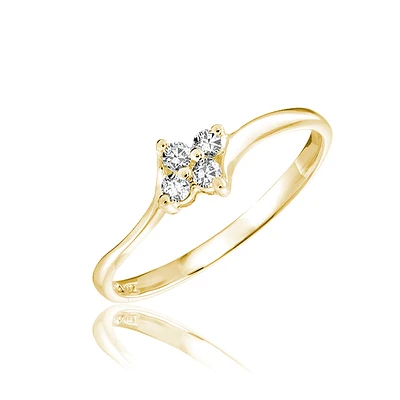 Ring set with diamonds 0.10 Carats T.W. Quality:I Color:GH - in 10K yellow gold. Color: yellow | Doucet Latendresse