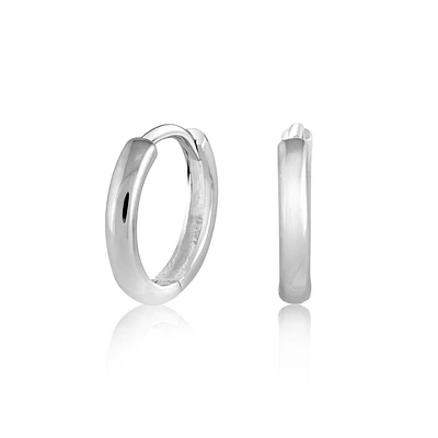 Hoop earrings for toddler - 10K white Gold. Color: white | Doucet Latendresse
