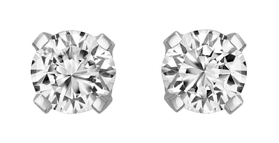 Screw back stud earrings - 14K white Gold & Diamonds 15pts.. Color: white | Doucet Latendresse