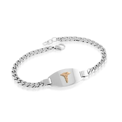 Bracelet médical - Acier inoxydable. Color: 2 tons | Doucet Latendresse