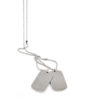 Necklace Tags - Stainless steel. Color: silver | Doucet Latendresse