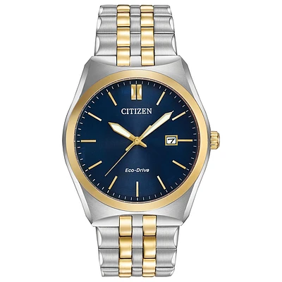 Montre Citizen Eco-Drive pour hommes - Cadran bleu avec verre mineral - Fonctions: Date | Doucet Latendresse