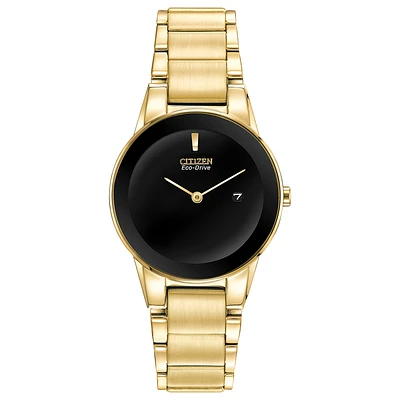Citizen Eco-Drive watch for women - Black dial with mineral crystal and Date | Doucet Latendresse