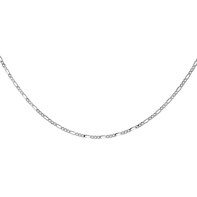 18'' Figaro chain for women - 10K white Gold. Color: white | Doucet Latendresse