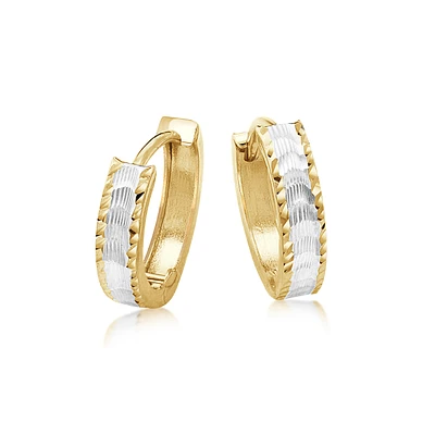 Hoop earrings for women - 10K 2-tone Gold. Color: 2 tone | Doucet Latendresse