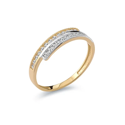 Women's ring - 10K 2-tone Gold & Cubic zirconia. Color: 2 tone | Doucet Latendresse