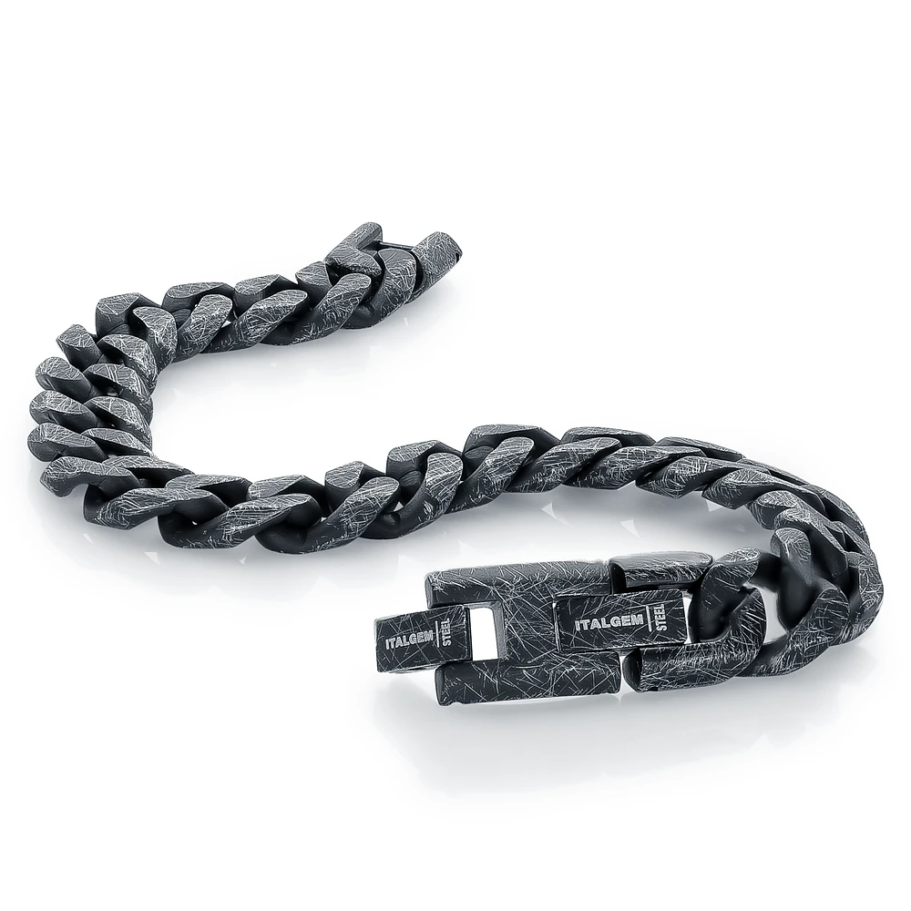 Bracelet gourmette - Acier inoxydable noir. Color: noir | Doucet Latendresse