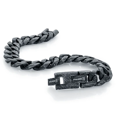 Bracelet gourmette - Acier inoxydable noir. Color: noir | Doucet Latendresse