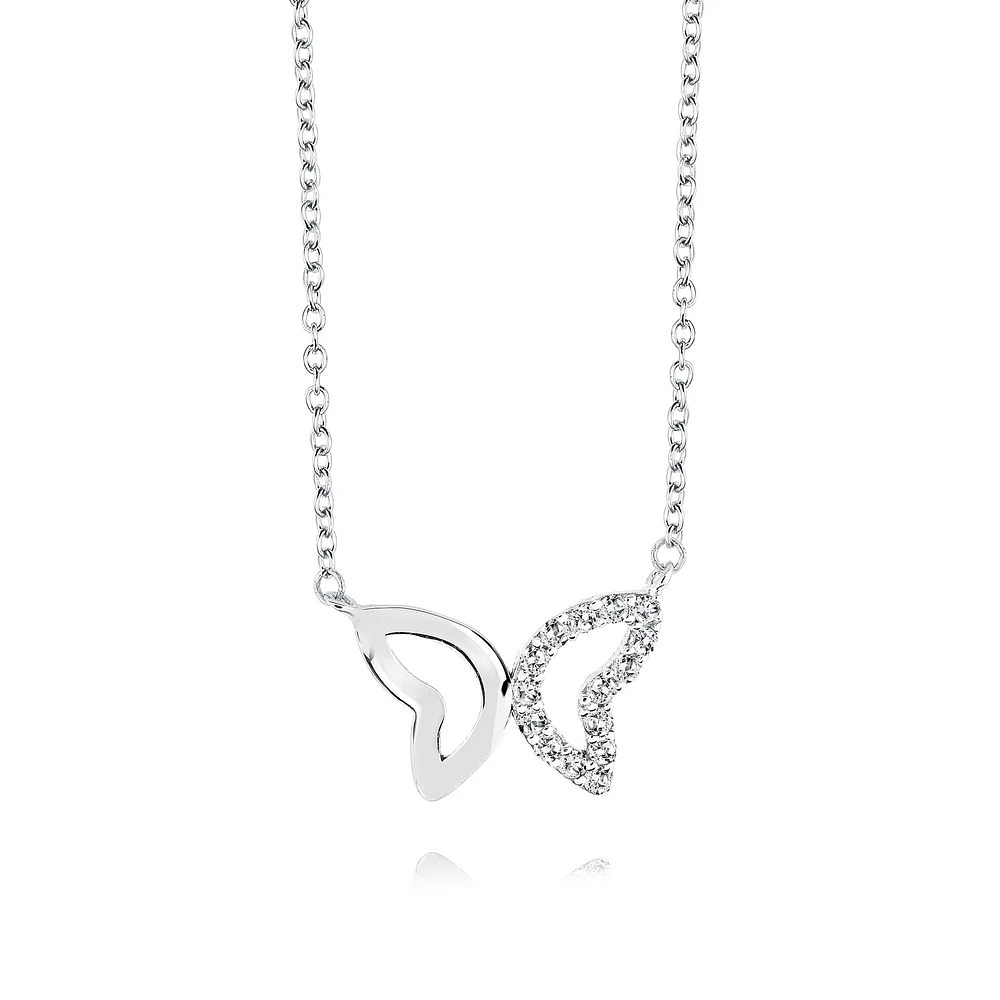 Collier papillon pour femme - Argent sterling & Zircons cubiques. Color: blanc | Doucet Latendresse