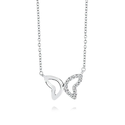 Collier papillon pour femme - Argent sterling & Zircons cubiques. Color: blanc | Doucet Latendresse