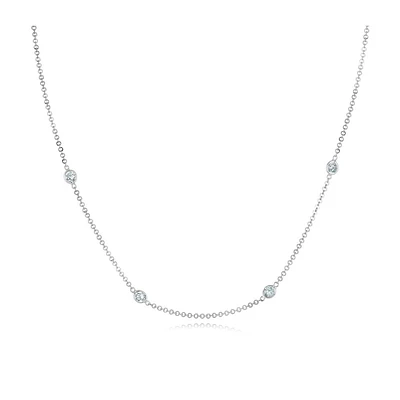 Necklace for woman - Sterling silver & Cubic zirconia. Color: white | Doucet Latendresse