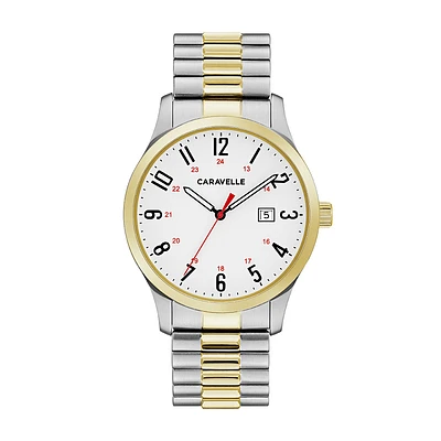 Montre Caravelle NY pour hommes - Acier inoxydable 2 tons & Bracelet extensible | Doucet Latendresse