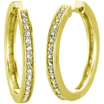 Diamond hoop earrings 0.010 Carats T.W. - 10K yellow GoldHoop earrings - 10K yellow Gold & Diamonds 0.10 Carat T.W.. Color: yellow | Doucet Latendresse