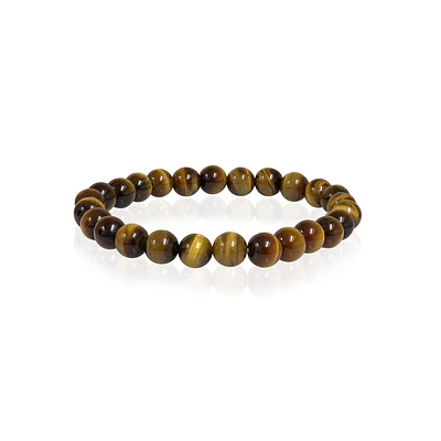Beads bracelet - Genuine eye tiger. Color: multi-colour | Doucet Latendresse