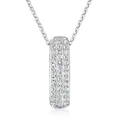 Triple row pendant for woman - 10K gold & Diamonds