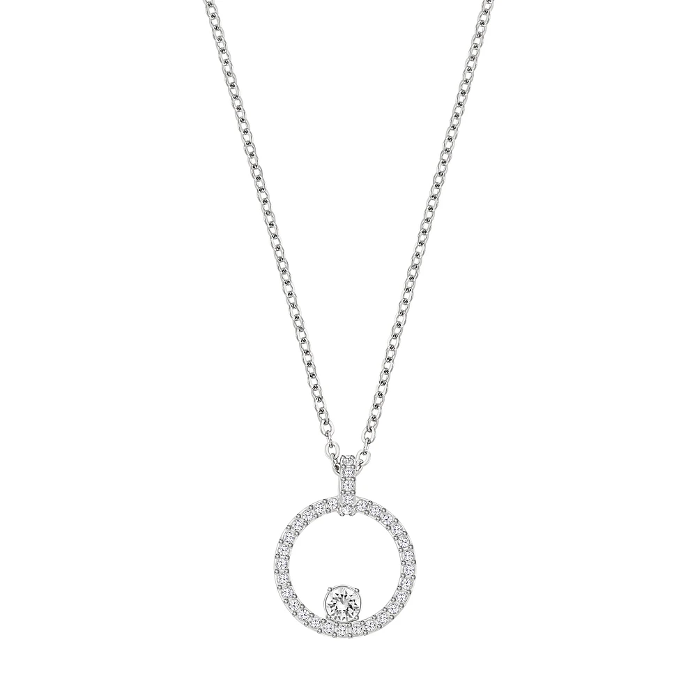Pendentif Swarovski Creativity Circle, blanc, métal rhodié. Color: blanc | Doucet Latendresse