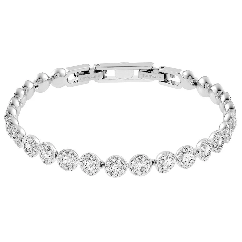 Bracelet Swarovski Angelic, blanc, métal rhodié 7''. Color: blanc | Doucet Latendresse