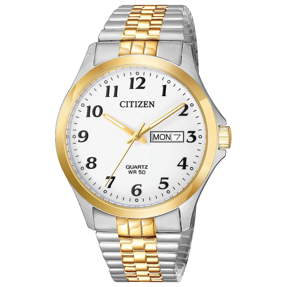 Citizen watch for man - 2 tonestainless steel & White dial (BF5004-93A) | Doucet Latendresse