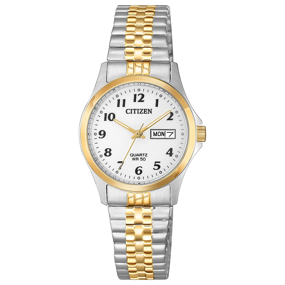 Montre Citizen pour femme - Acier inoxydable 2 tons & Cadran blanc | Doucet Latendresse