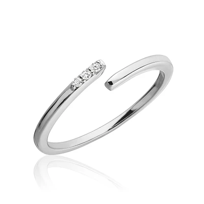 Bague pour femme - Or blanc 10K & Diamants. Color: blanc | Doucet Latendresse