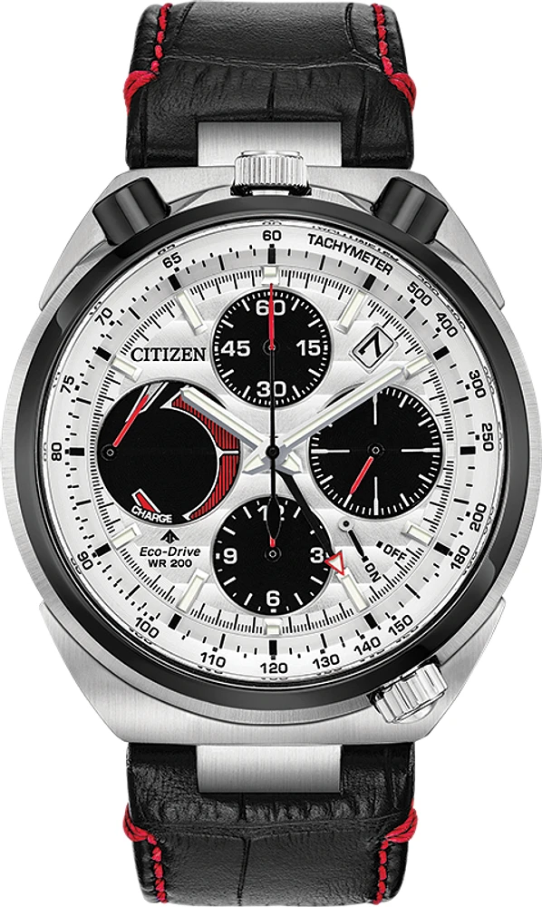 Montre Citizen Eco-Drive pour homme - Cadran argenté & Bracelet en cuir noir | Doucet Latendresse