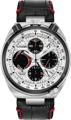 Citizen Eco-Drive watch for man - Silver dial & Black leather band | Doucet Latendresse