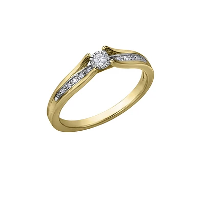 clat du Nord Ring for woman -10K yellow gold & Canadian diamonds T.W. carat. Color: yellow | Doucet Latendresse