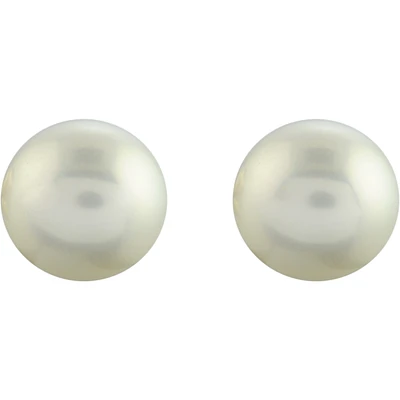 10K yellow Gold pearls 4-4.5mm earrings. Color: yellow | Doucet Latendresse
