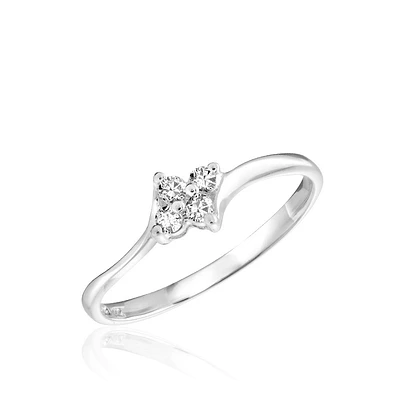 Ring for woman - 10K white gold & Diamonds T.W. 0.10 Carats. Color: white | Doucet Latendresse
