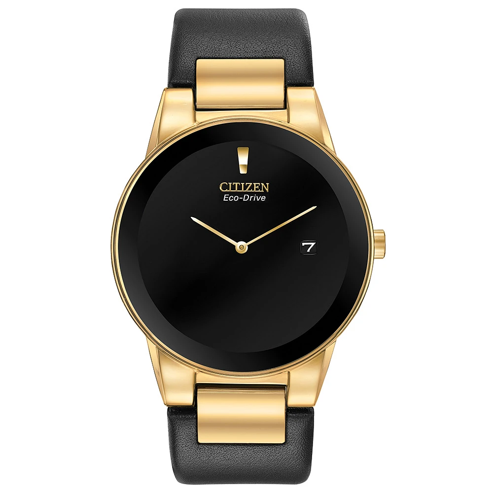 Montre Citizen Eco-Drive pour hommes - acier inoxydable & bracelet en cuir | Doucet Latendresse