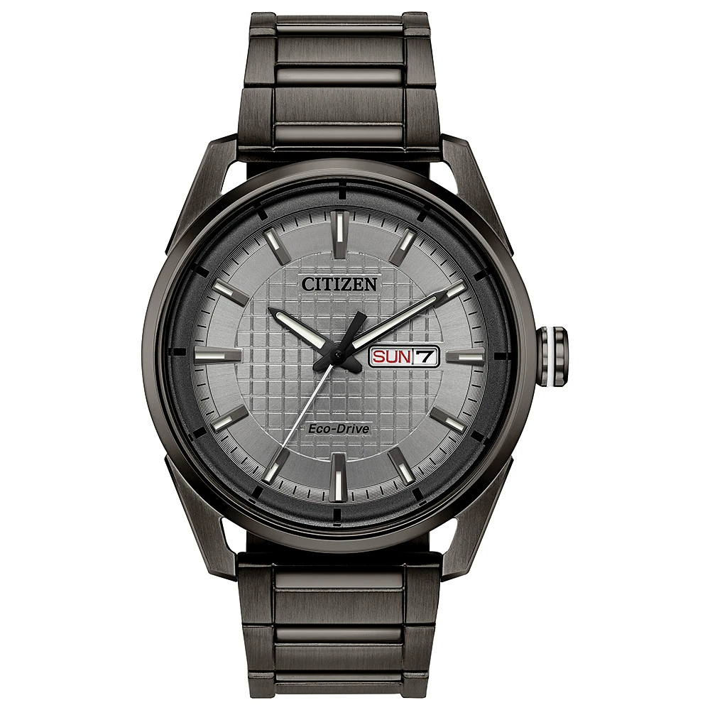 Citizen Eco-Drive For Women, Stainless Steel Black Ion Plated & Gray Dial | Doucet Latendresse