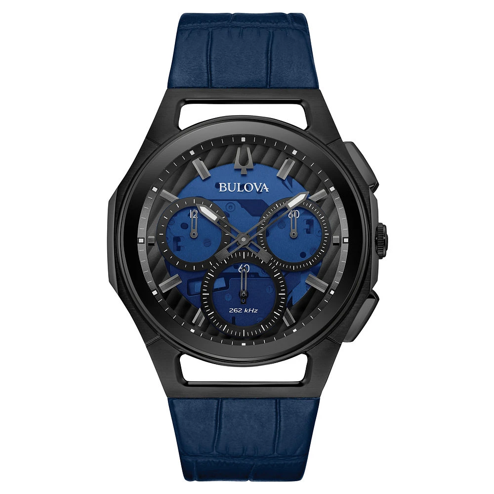 MONTRE POUR HOMME ACIER INOXYDABLE NOIR ET BLEU | Doucet Latendresse