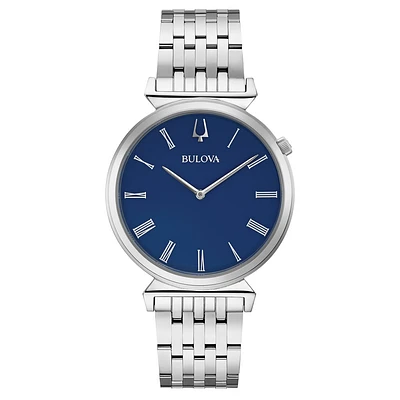 MONTRE BULOVA POUR HOMMES ACIER INOXYDABLE EN CADRAN BLUE | Doucet Latendresse