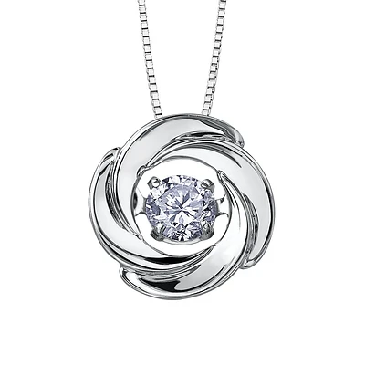 Pendant for women- 10K white Gold & diamonds 2pts -  16'' necklace included. Color: white | Doucet Latendresse