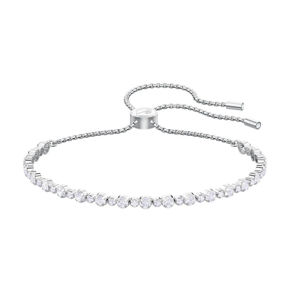 Bracelet subtle, blanc, métal rhodié. Color: blanc | Doucet Latendresse