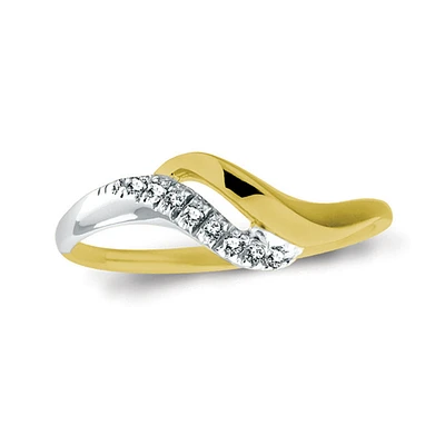 Lady's ring with diamonds 0.06 Carat T.W. Clarity:I Color:GH - in 10K 2-tone gold (yellow and white). Color: 2 tone | Doucet Latendresse