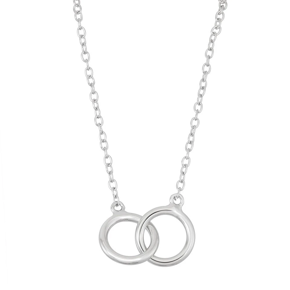 Collier double anneaux entrelacés en argent sterling .925. Color: argent | Doucet Latendresse