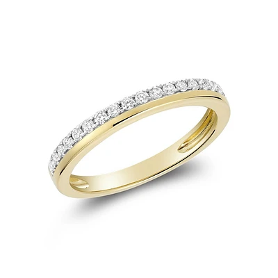 Semi-eternity band for woman - 10K white gold & Diamonds T.W. 9pts. Color: yellow | Doucet Latendresse