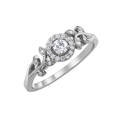 Éclat du Nord  Solitaire ring - 10K white Gold & Diamonds T.W. 25 pts. Color: white | Doucet Latendresse