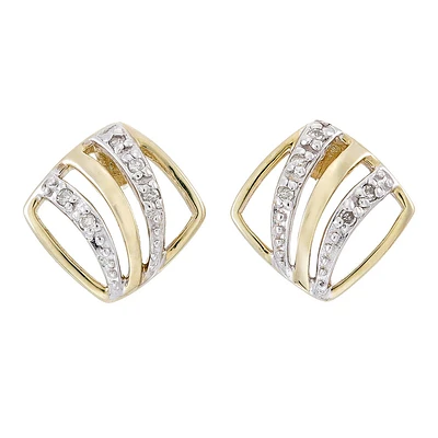 Earrings for women in 10k yellow gold with diamonds T.W. 3pts. Color: yellow | Doucet Latendresse